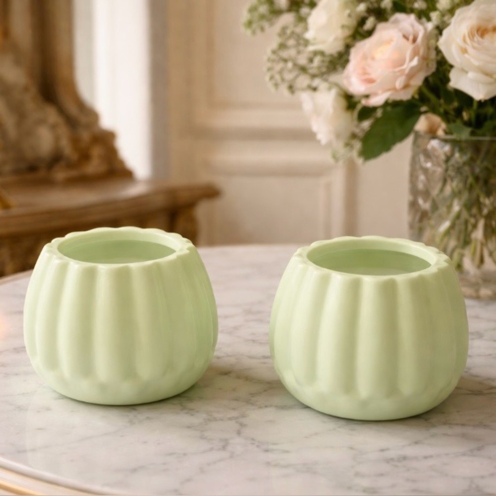 New - 2 Spring Green Candles